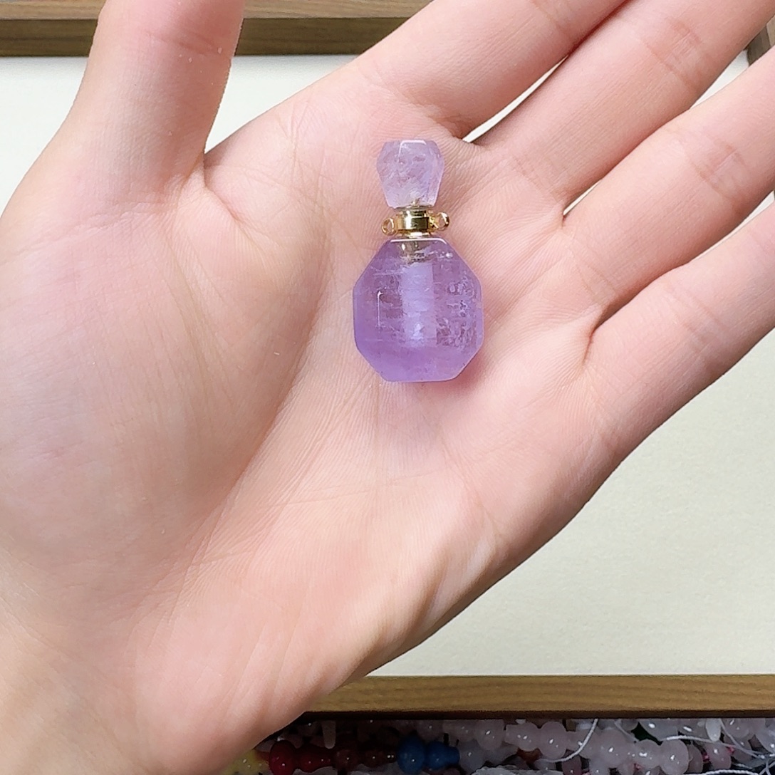 玛瑙/玉髓未镶嵌珠宝半成品紫水晶香水瓶个