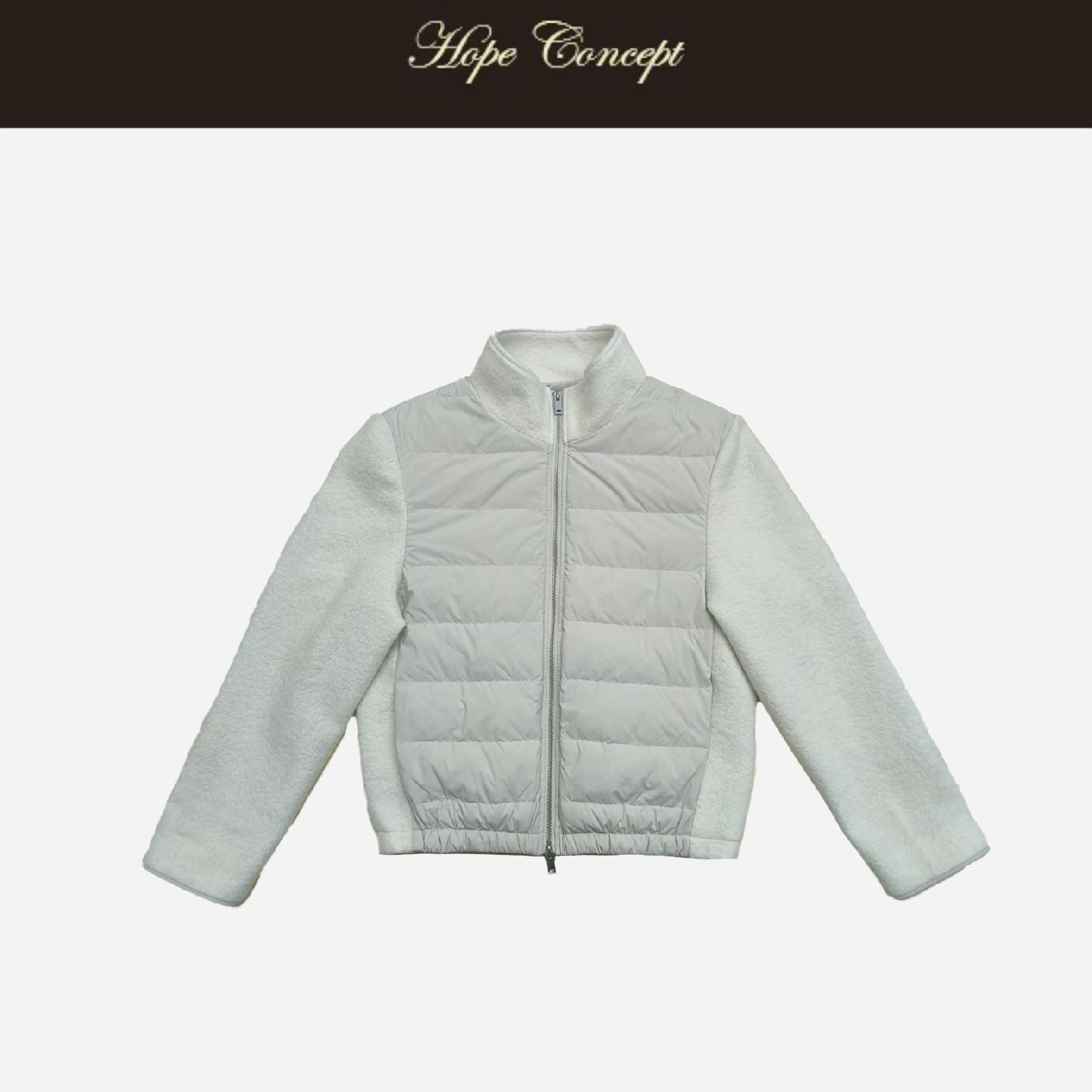 AW05590#HOPECONCEPT都市时髦精 超绝老钱羊毛拼接轻薄合体鹅绒服