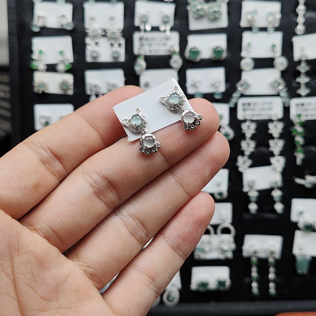 翡翠手链银S925镶嵌天然翡翠A货