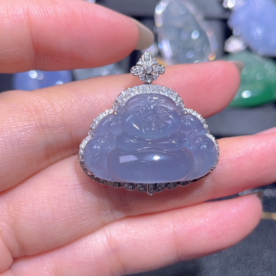 颈饰18K金镶嵌翡翠翡翠