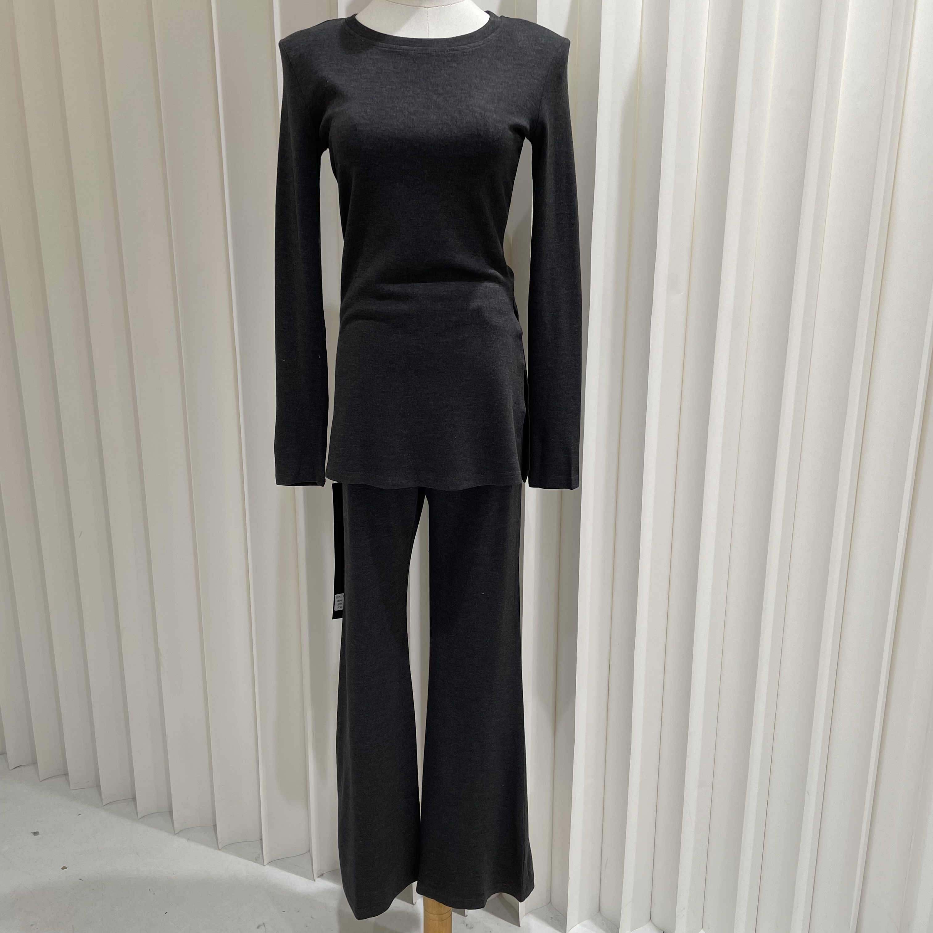 舒适收腰开叉修身微喇卫衣套装