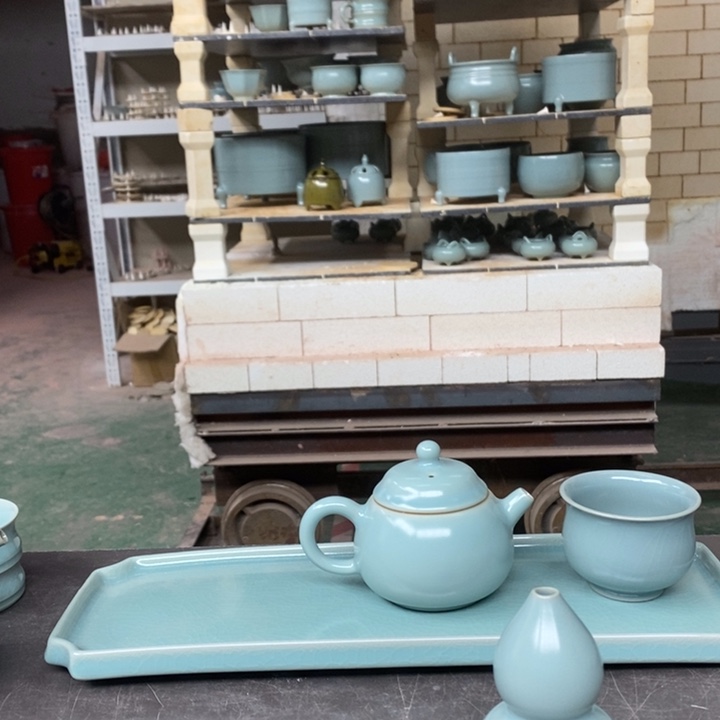 摆件抱朴汝瓷仿古微瑕