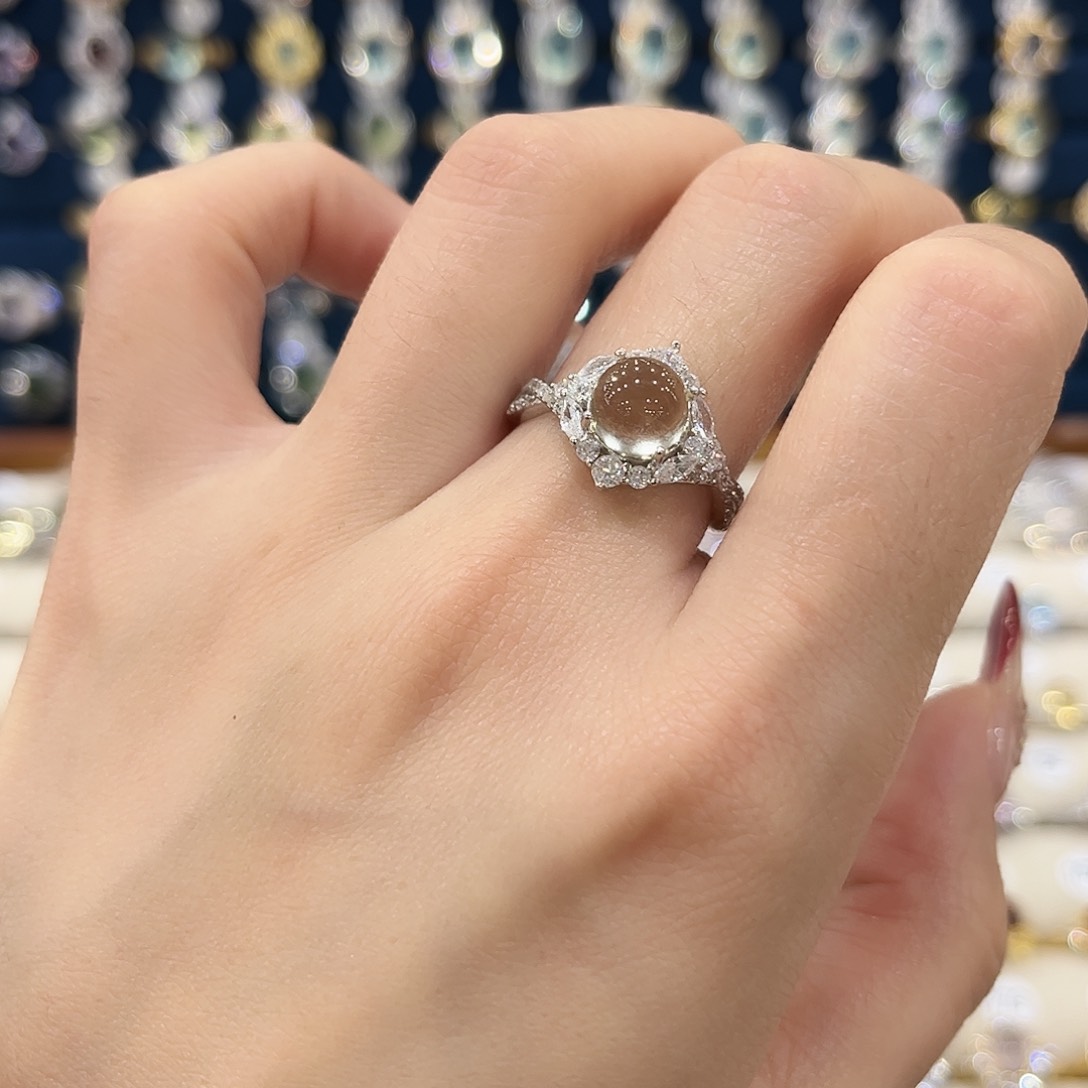 黄晶女款银S925镶嵌戒指