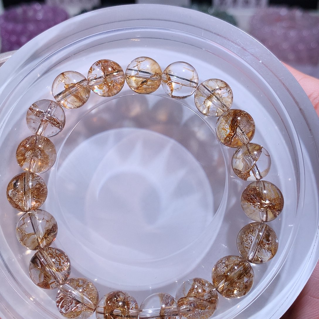 未镶嵌手链水晶金箔锦鲤胶花10mm