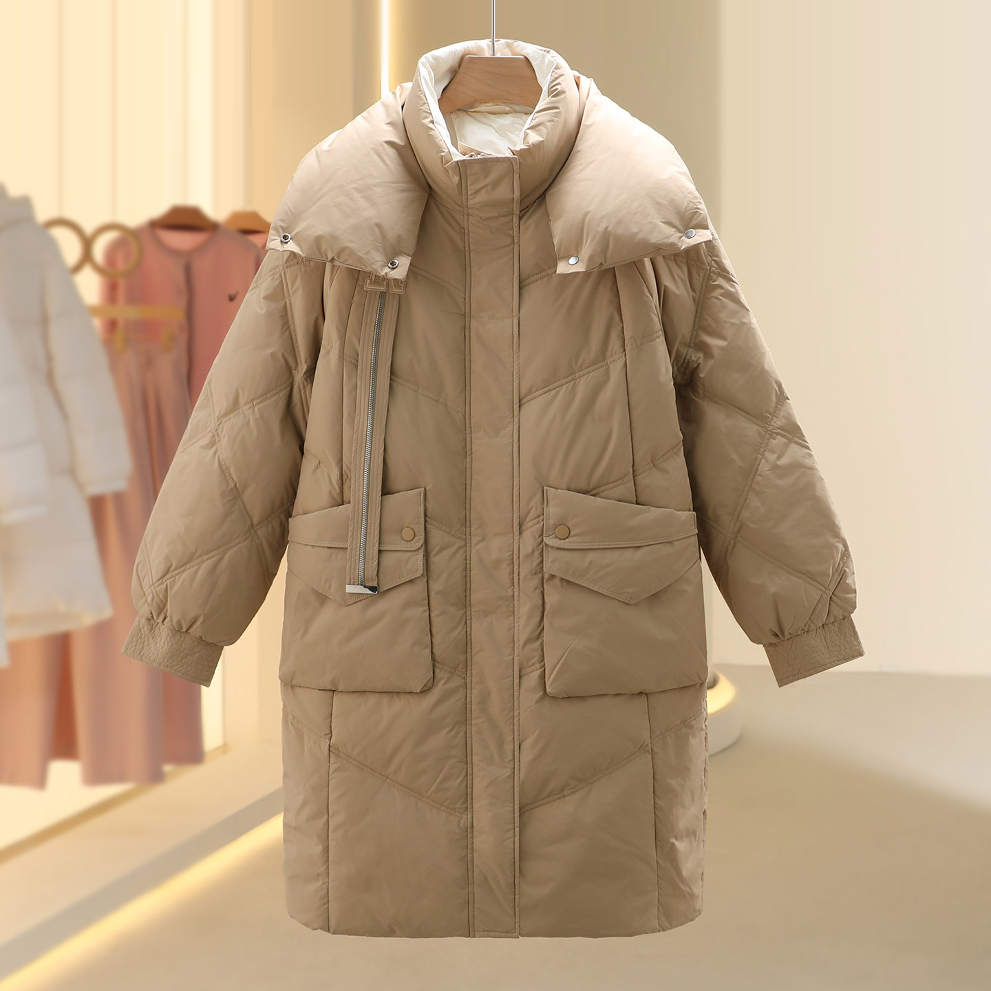 【佐】对●216g高充绒简约长款2025冬季新款撤柜女装