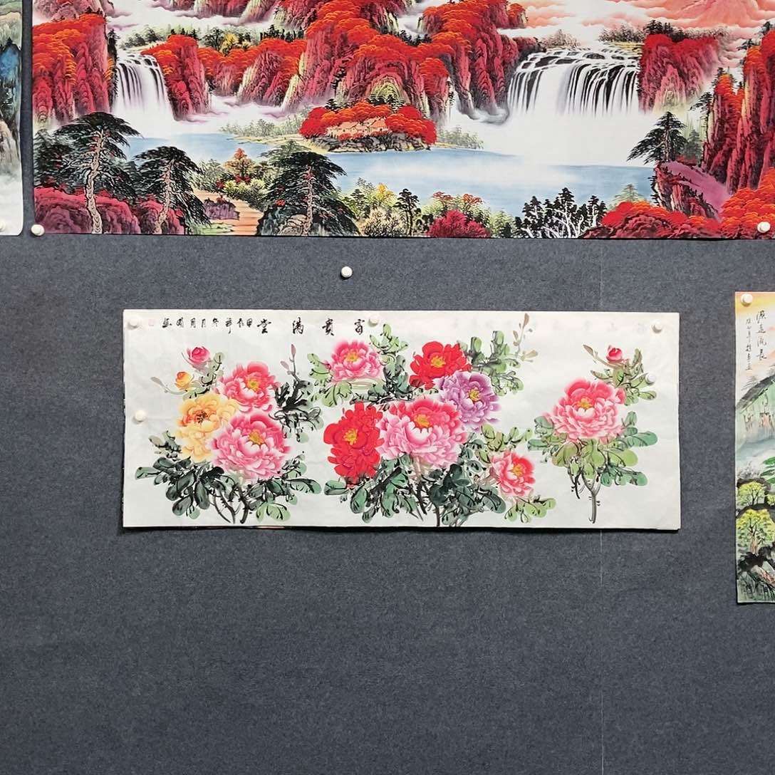 国画小六尺花鸟一副