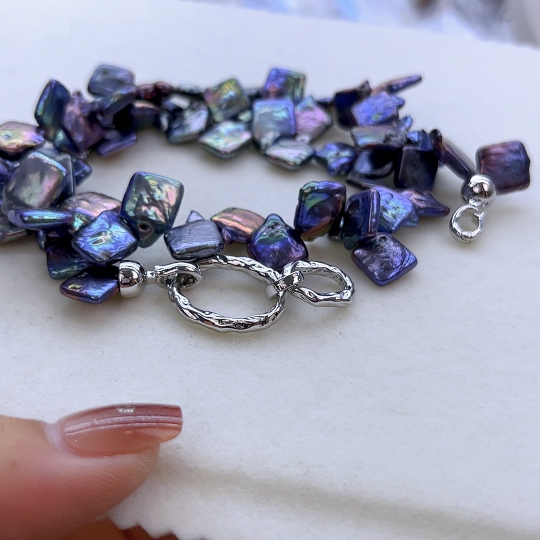 银S925镶嵌淡水珍珠项链定制855