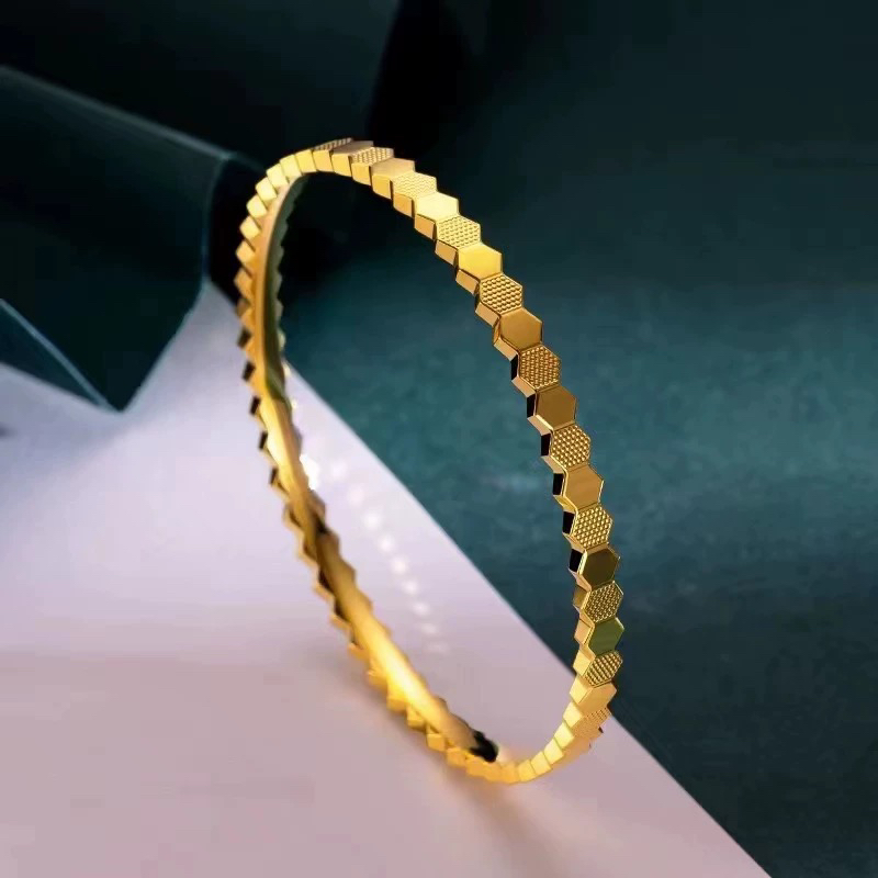 足银手镯 足银银制品 车花六角菱形手镯 足银999 [037]