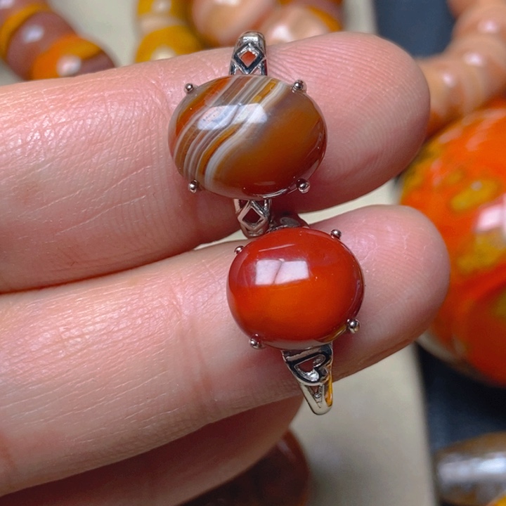 七***石玛瑙/玉髓未镶嵌戒指