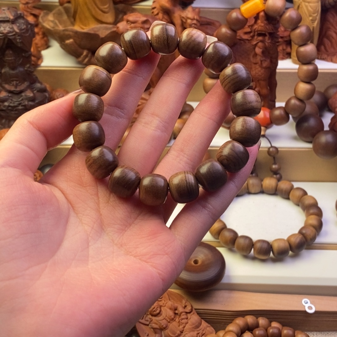 D****檀香木手串/手链老山檀香1213横纹黑肉奶香沉水微瑕开播福利