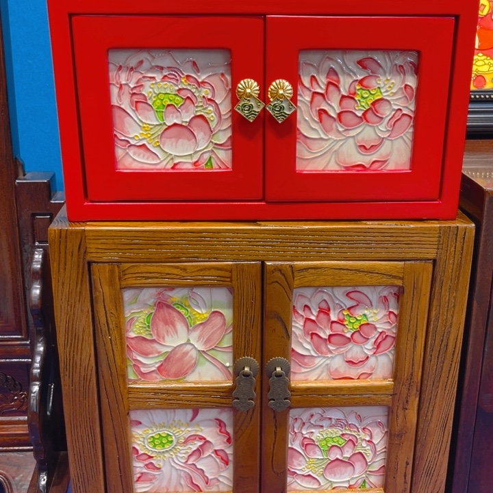 加大款瓷板画艺术作品经典矮柜➕提梁柜子