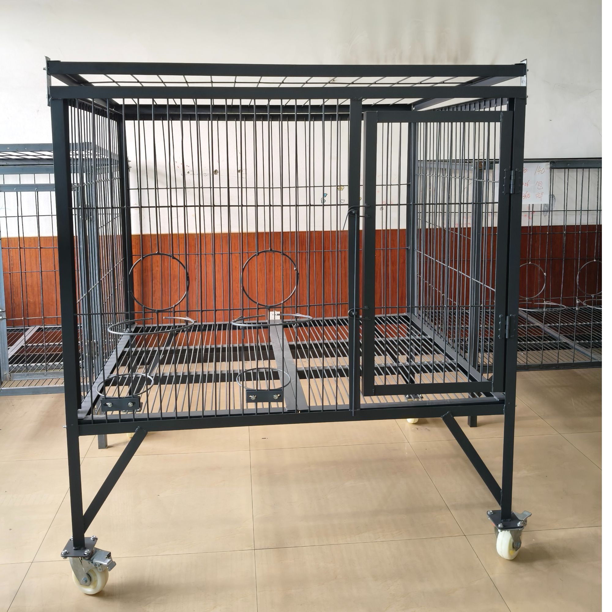 中大型犬专用烤漆子母笼实心钢筋角铁户外狗笼子狗笼