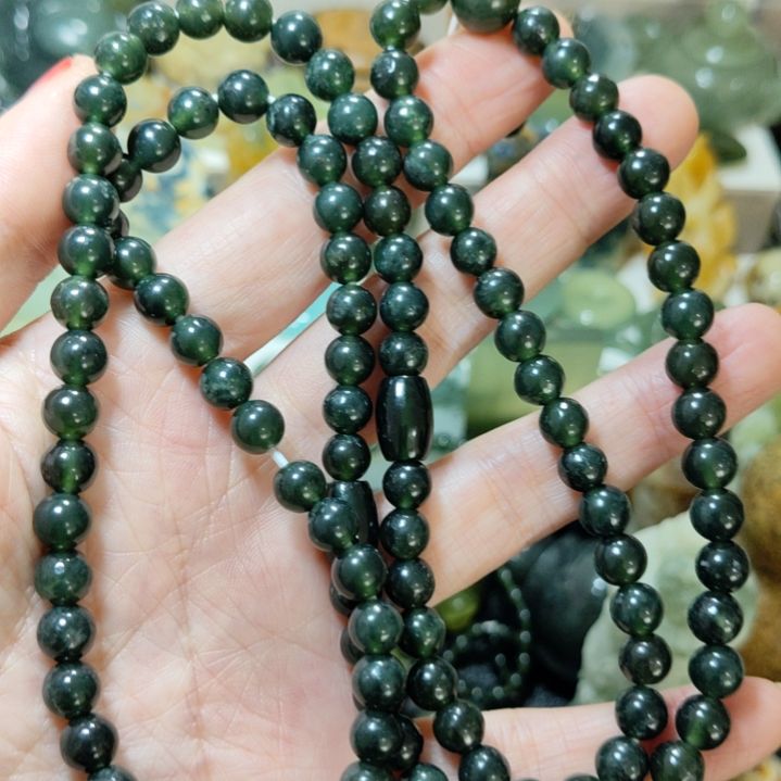 岫玉未镶嵌108粒手串项链