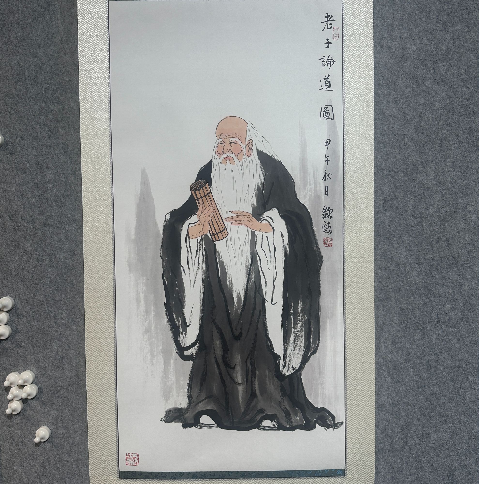 赵钦政-老子论道图-手绘