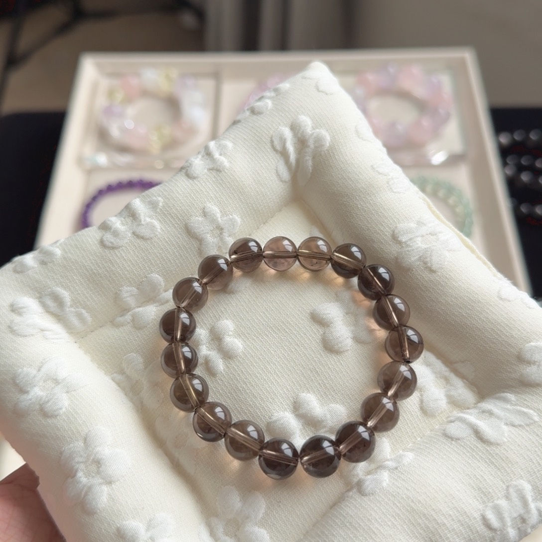 水晶未镶嵌手链茶晶