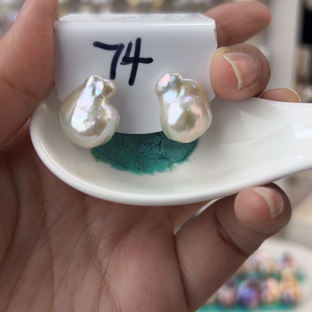 淡水珍珠耳饰银S925镶嵌