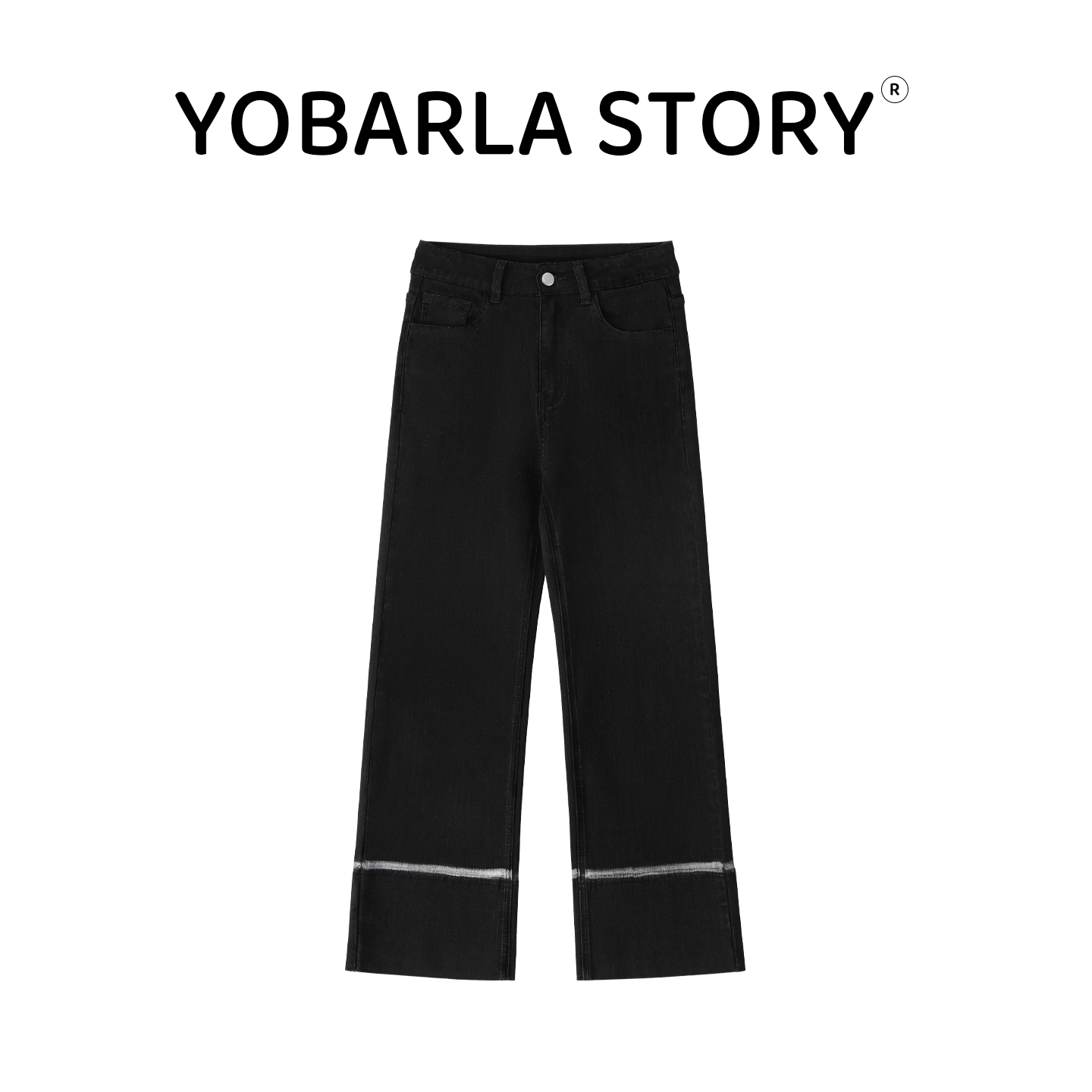 黑色阔腿牛仔裤女秋冬加绒大码胖mm宽松显瘦梨形身材九分直筒裤子