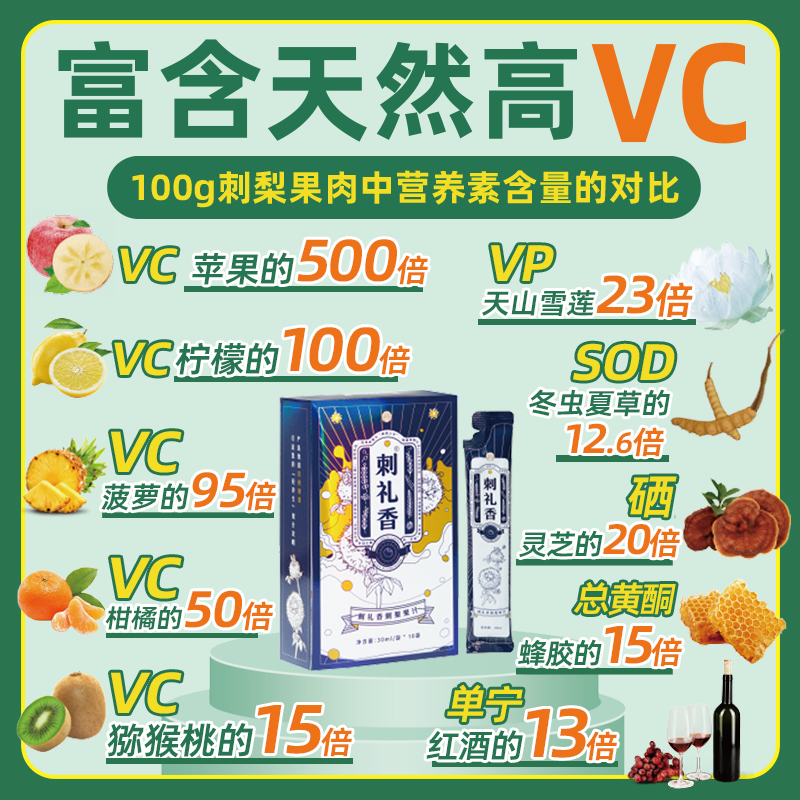 刺礼香贵州刺梨汁富含维C便携装益生元刺梨果汁天然营养