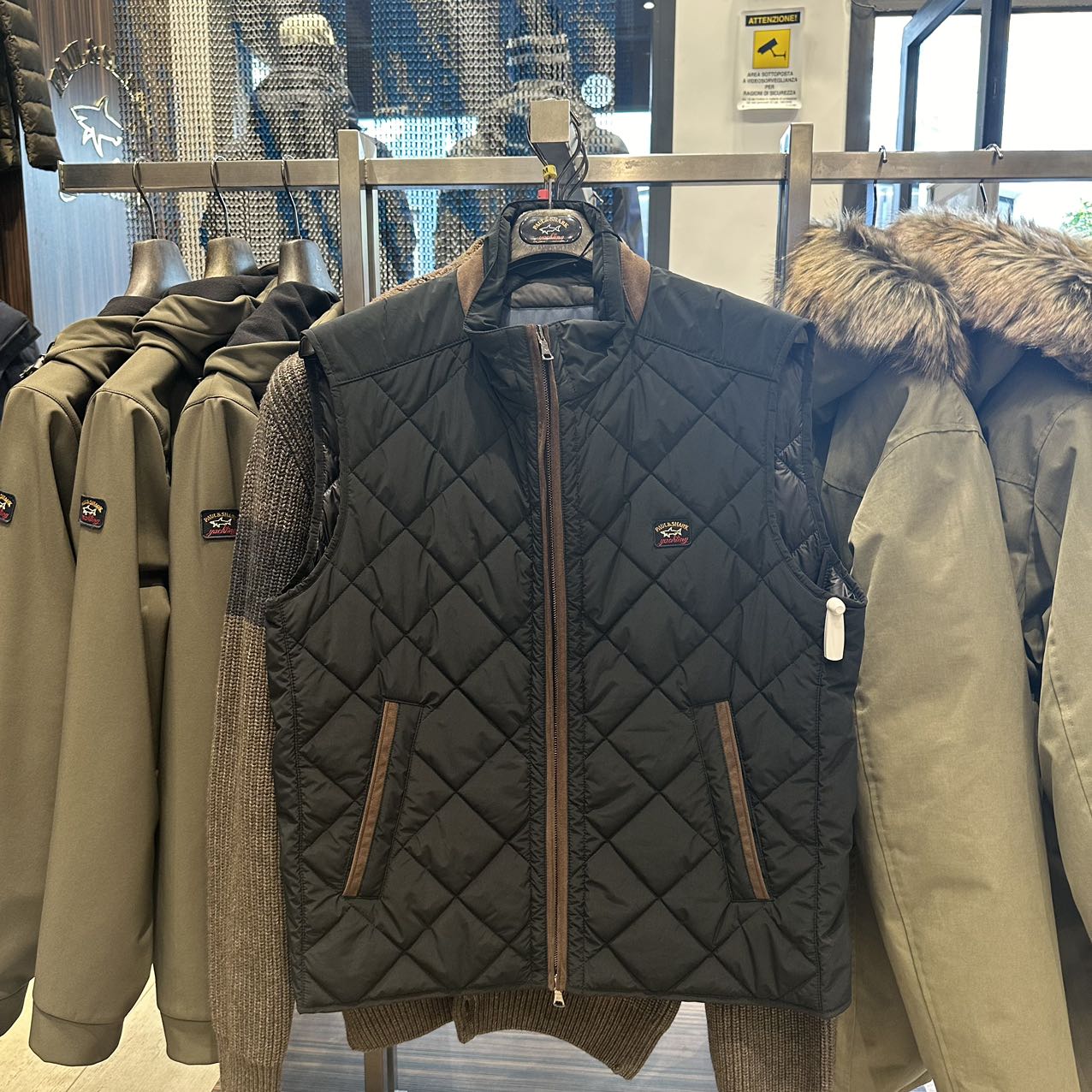 意鲨 不退换 男士高密度皮革拼接棉马甲