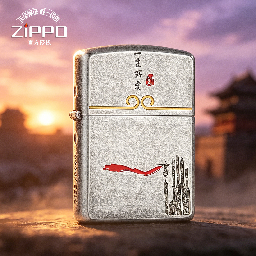 ZIPPO打火机 古银一生所爱 盔甲打火机 DYJ1