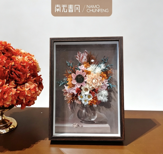 【博隆吉尔的狂热】原创花艺相框客厅摆件创意装饰画干花永生花