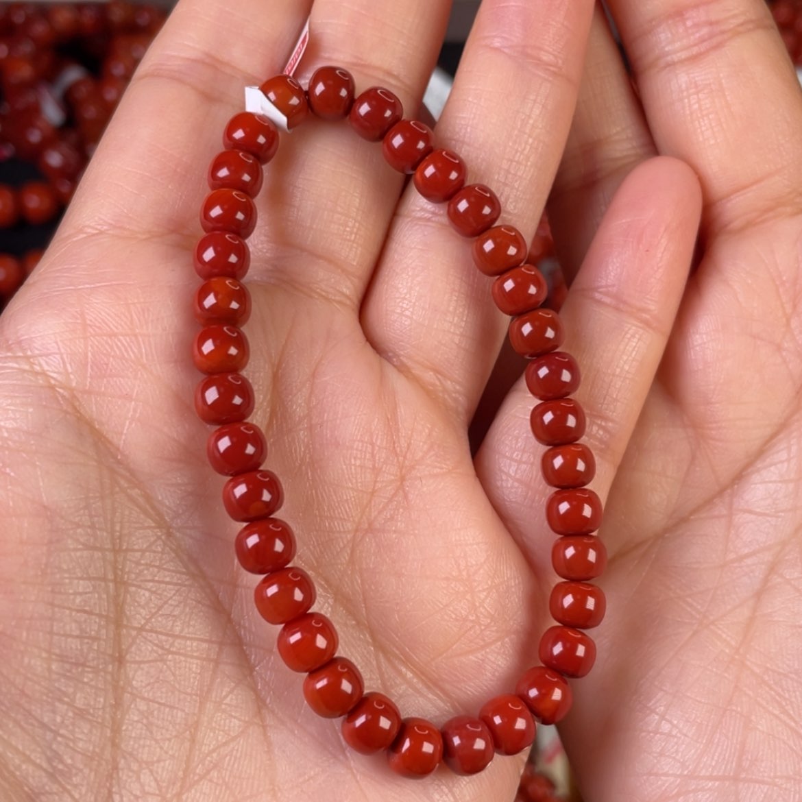 【闪购商品】南红玛瑙手链未镶嵌阿*满肉满色花
