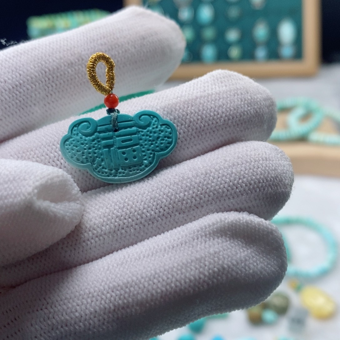 绿松石珠宝奇石未镶嵌薄*味