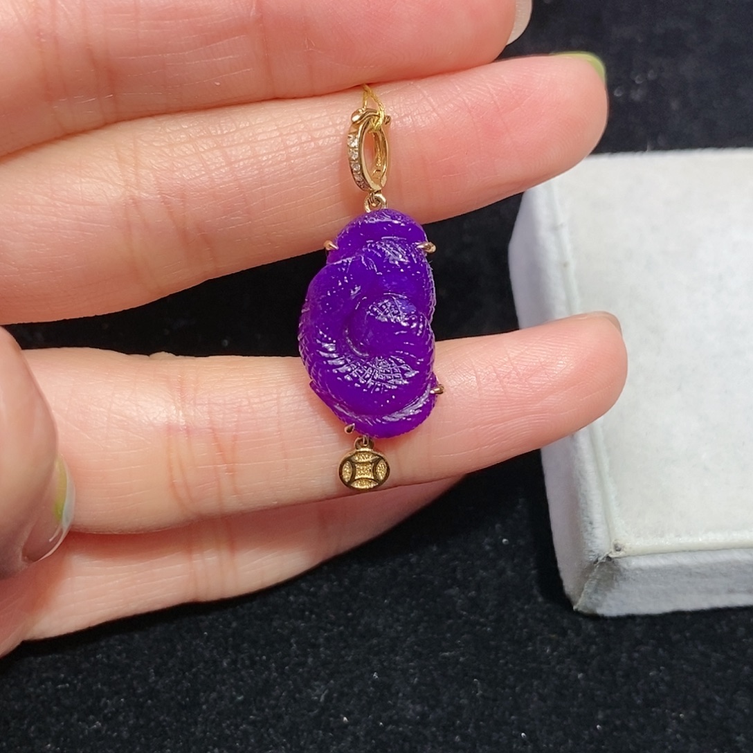 苏纪石（舒俱来）18K金镶嵌吊坠(不含链)