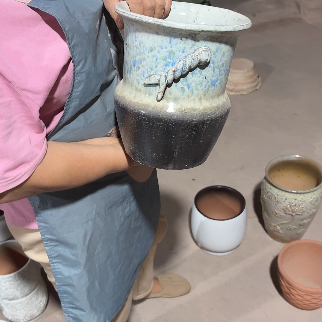 紫砂花盆口20高22