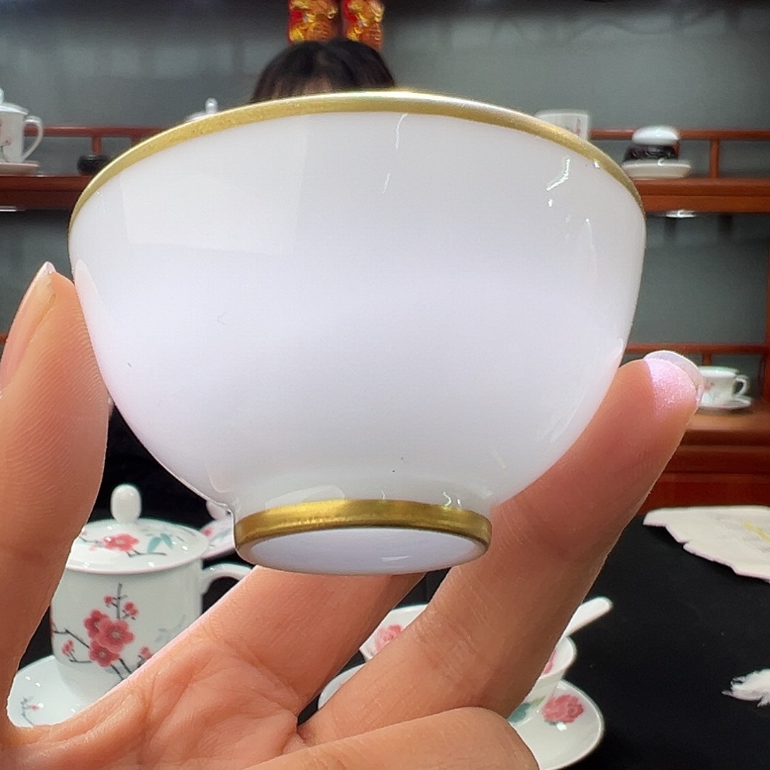 柴窑素胎杯杯 雍正底款