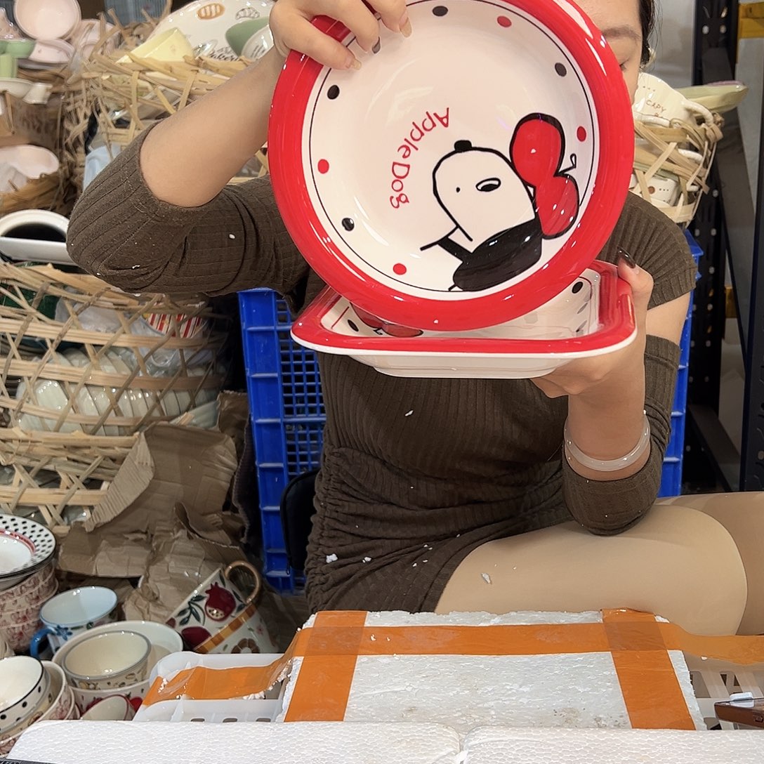 摆件潮州陶瓷餐具微瑕8寸