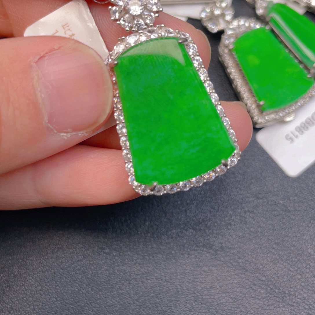 翡翠银S925镶嵌吊坠(不含链)