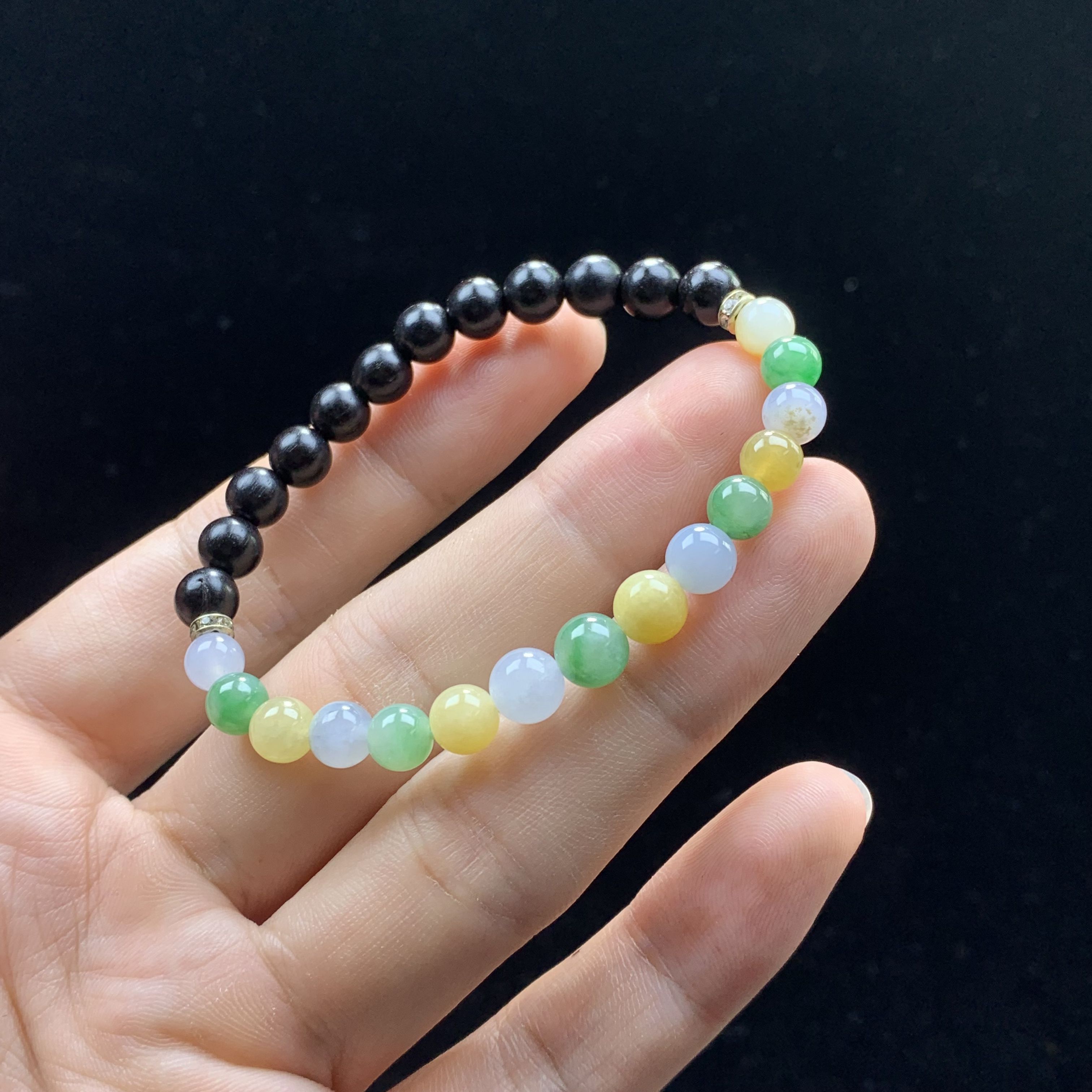 缅甸A货冰种胶感圆珠手串单圈女款珠子时尚好看手工气质古风女士