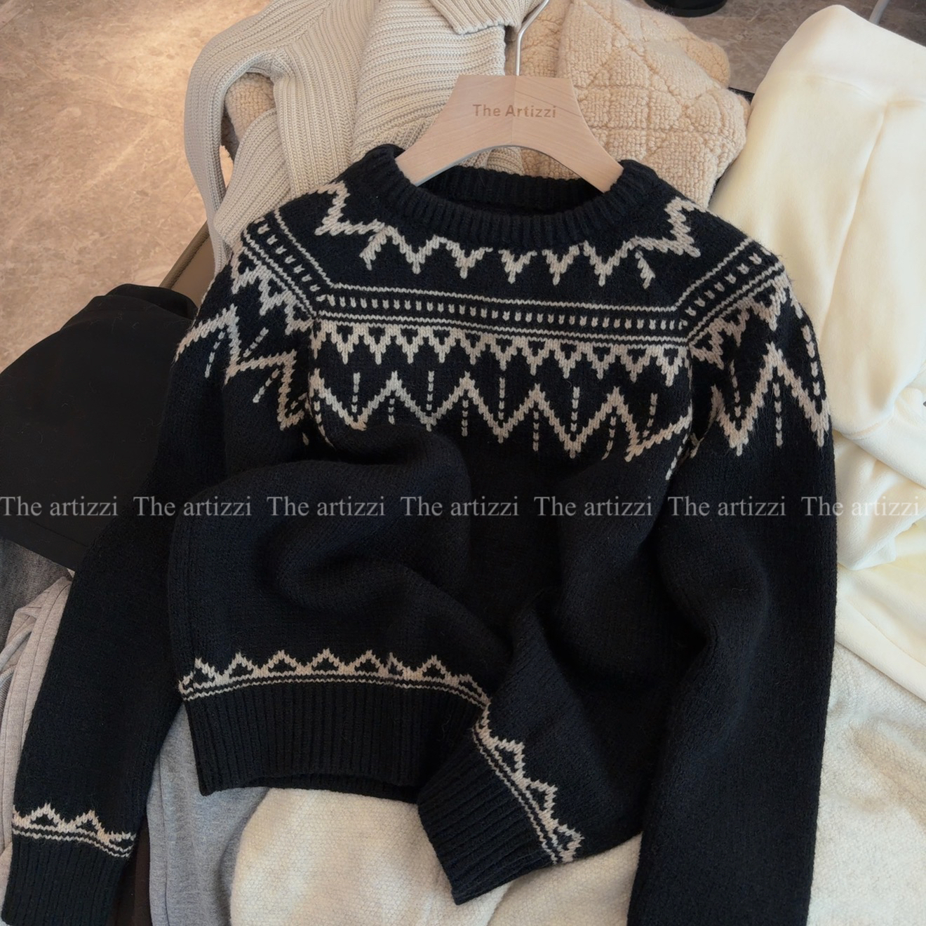 The Artizzi《里斯画报》复古氛围圆领针织衫