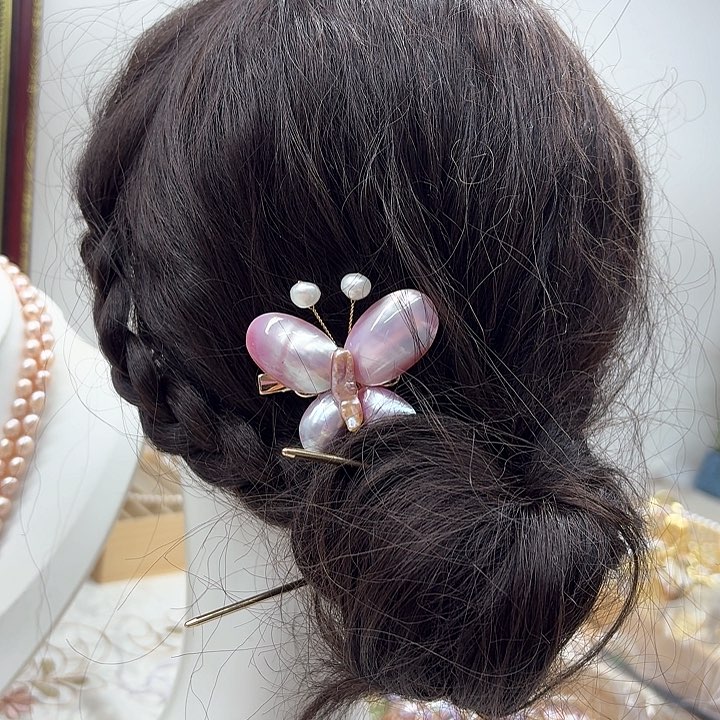 淡水珍珠发饰银S925镶嵌