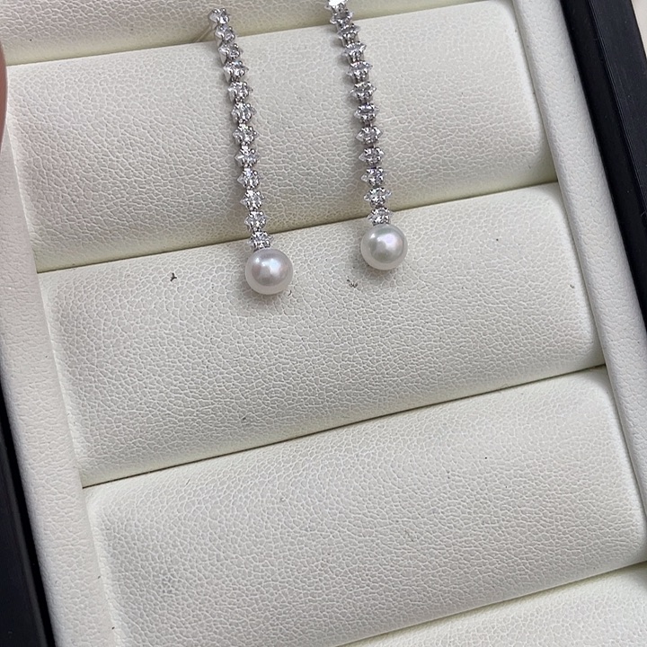 淡水珍珠耳饰银S925镶嵌