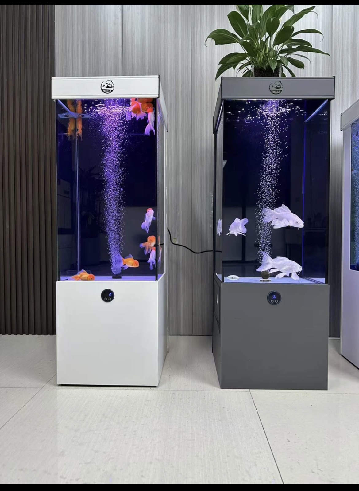 客厅时尚落地款免换水超白玻璃下过滤干湿分离智能鱼缸