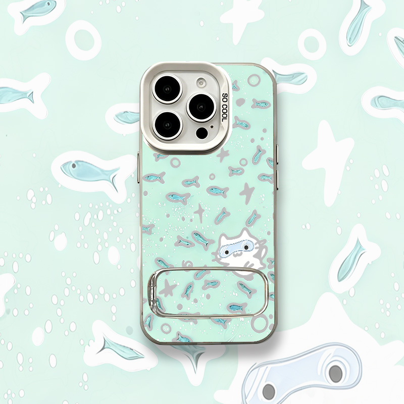 小猫鱼群适用苹果17pro/16promax彩银手机壳华为/vivo/小米/oppo