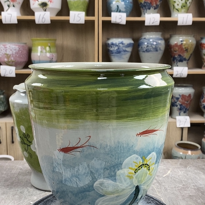缸1st景德镇陶瓷花盆