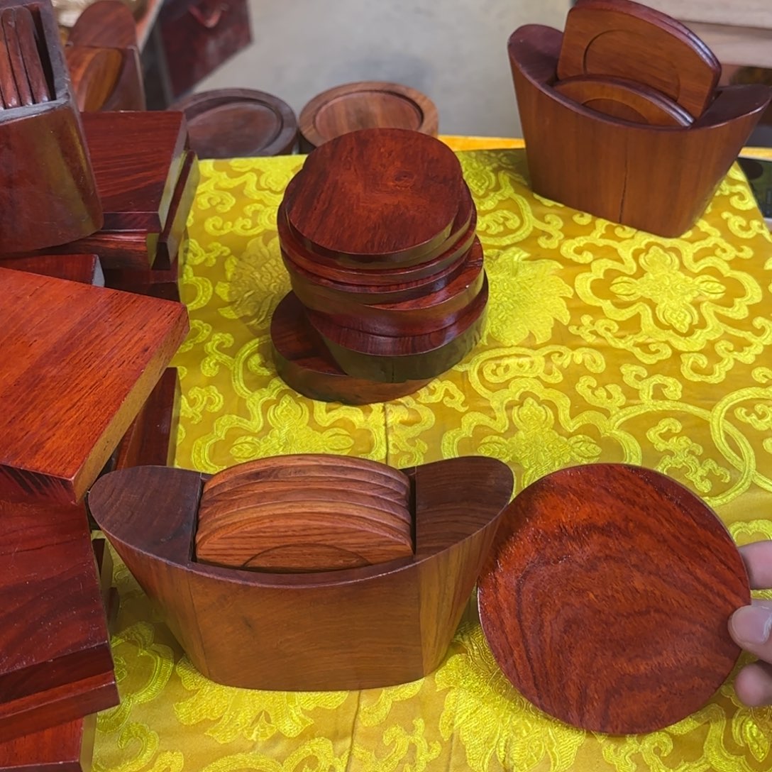 大果紫檀（缅甸花梨）缅甸花梨杯垫