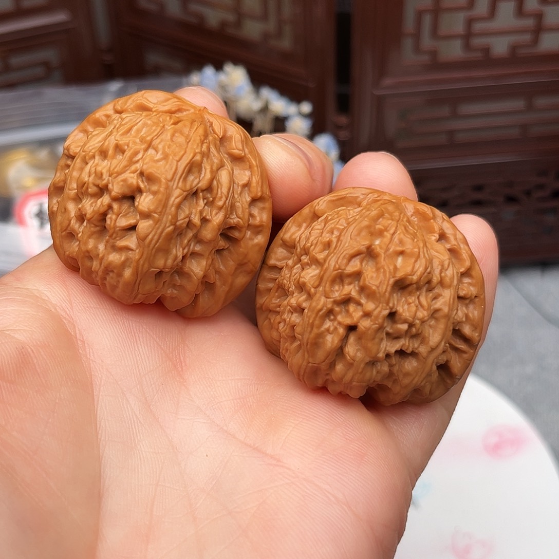 把件文玩核桃白狮子