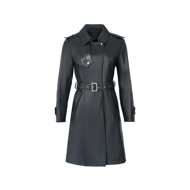 【粉丝专享】她翼冬季皮衣女士气质轻奢女士中长款LE4243333802