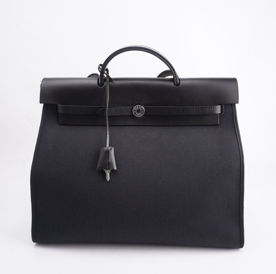 95新 Hermes/爱马仕 98新herbag39银扣手提单肩斜挎包 F812