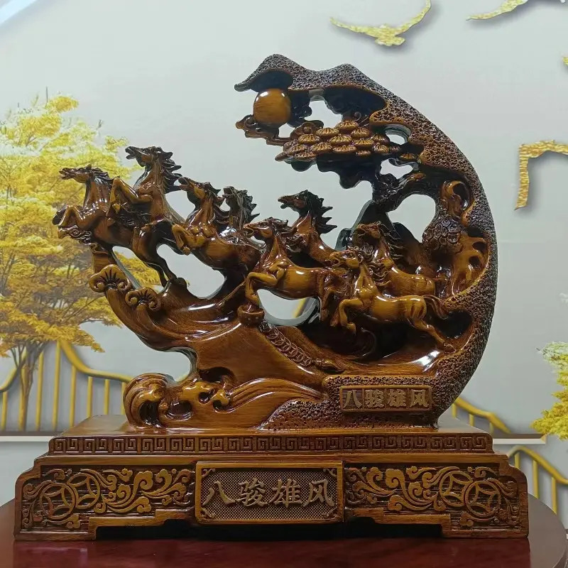 八骏雄风屏风马摆件工艺品高档客厅前台办公室装饰品乔迁开业礼品