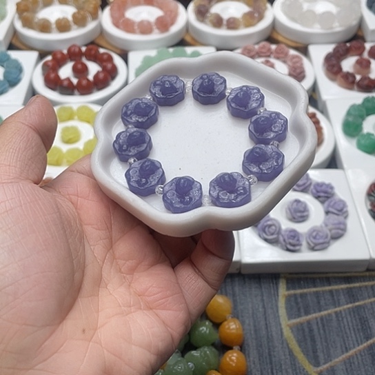 石英质玉（非洲翠）合金手串