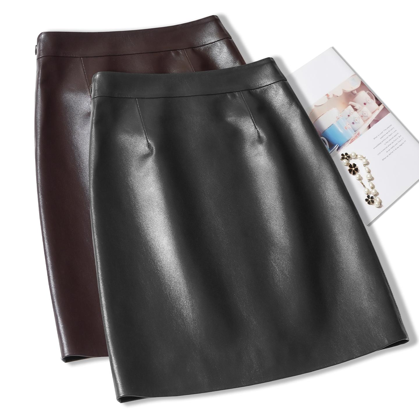 植鞣绵羊皮100%真皮半身裙女中长款海宁2026新款秋冬高腰q-50包臀