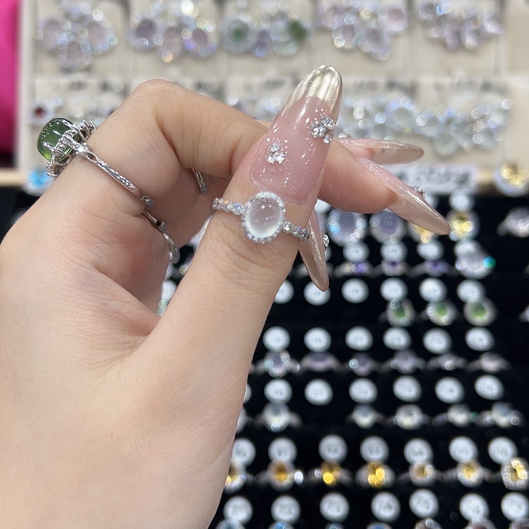 *****蛇纹石玉银S925镶嵌戒指