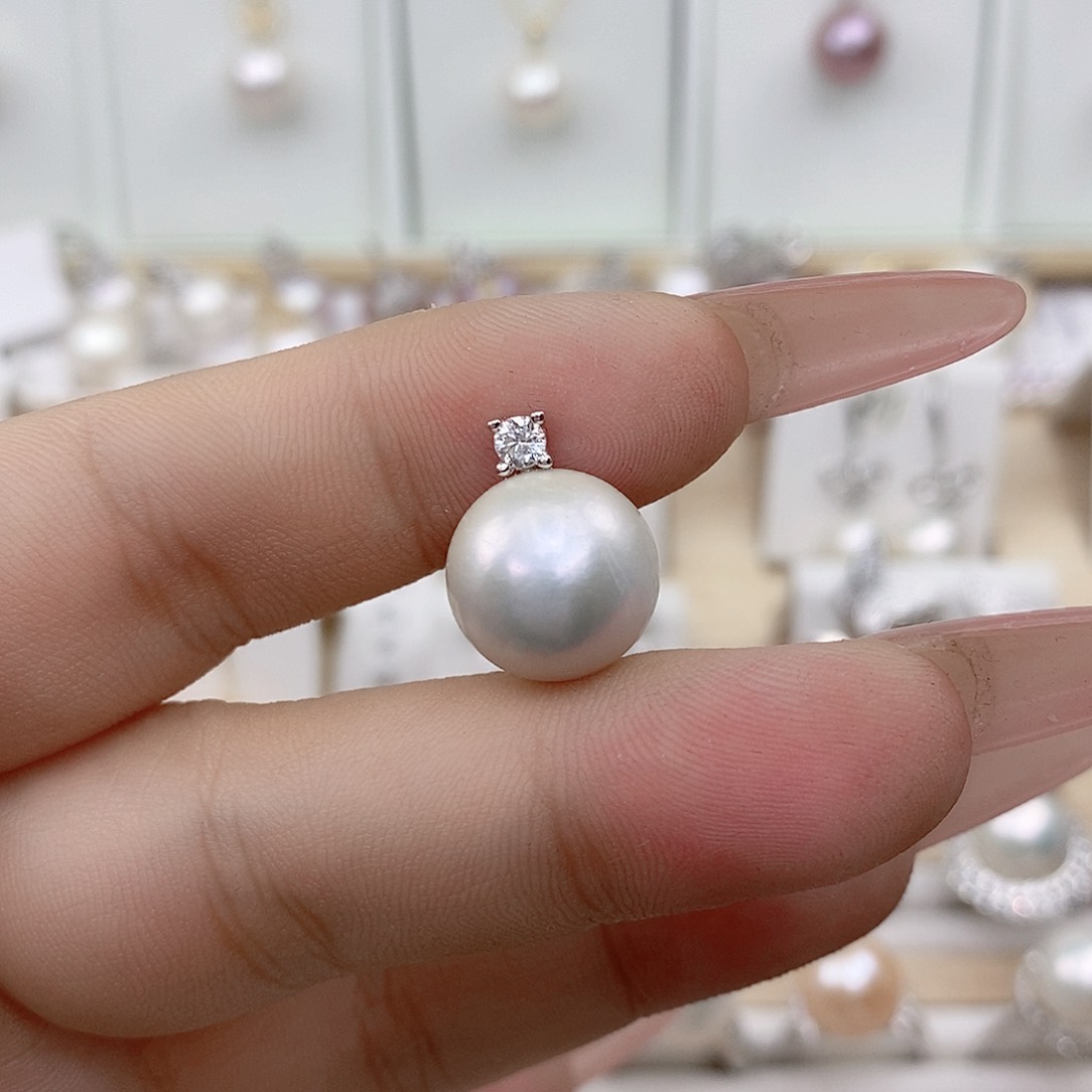 淡水珍珠银S925镶嵌颈饰