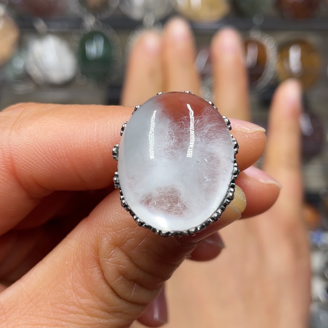 【闪购商品】水晶珠宝半成品银S925镶嵌戒指