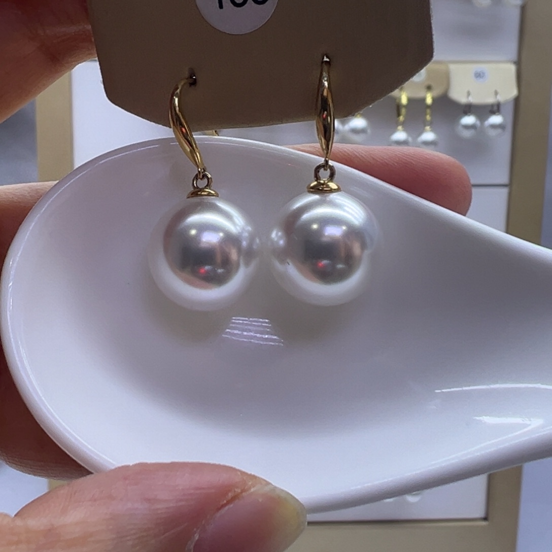 淡水珍珠耳饰银S925镶嵌